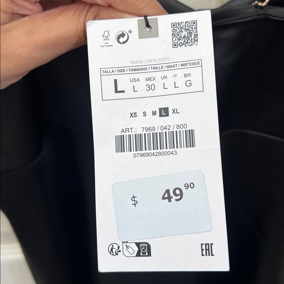 Zara Black Satin Slip Dress with Double Chain Straps - Picture 11 of 11